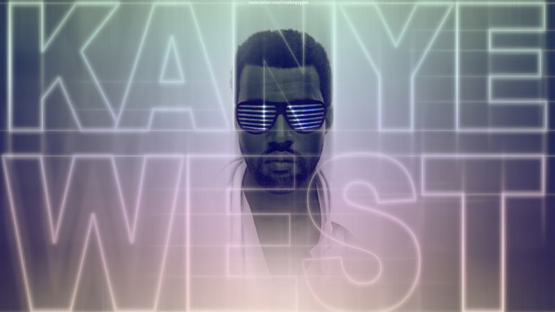 Kanye West, Neon, American rapper, Wallpaper