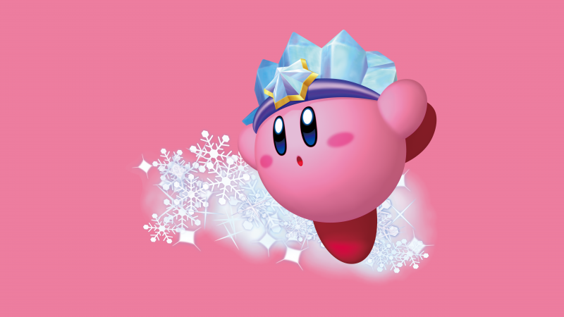 Kirby, Pink background, 5K, Wallpaper