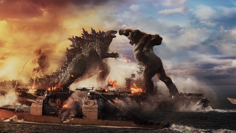 Godzilla vs Kong, Ultrawide, 8K, Boss Fight, Wallpaper