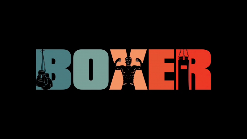 Boxer, Black background, 5K, Boxing, Wallpaper