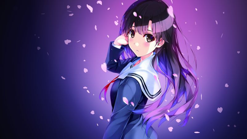 Utaha Kasumigaoka, Anime girl, Purple aesthetic