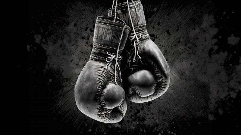 Boxing, Gloves, Dark background, 5K, Wallpaper