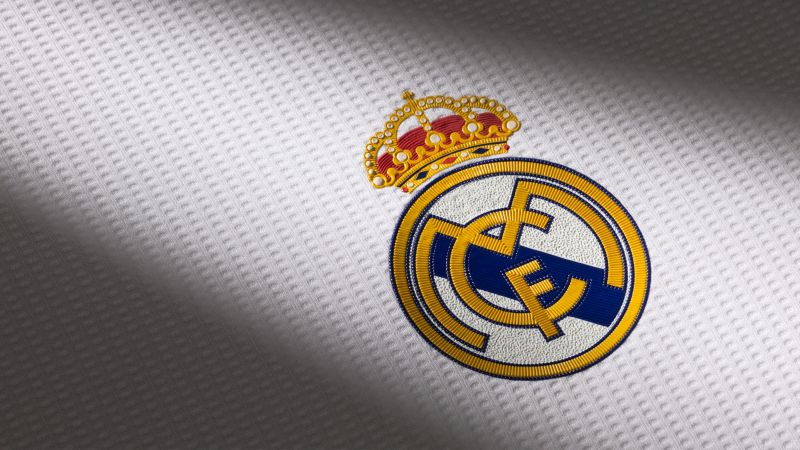 Real Madrid CF, 8K, 5K, Logo, Spanish, Football club, Wallpaper