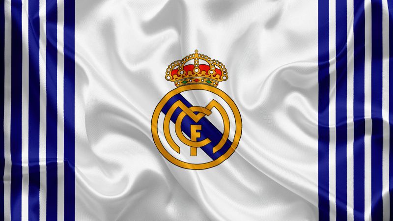 Real Madrid CF, 5K, Logo, Football club, Spanish, Wallpaper