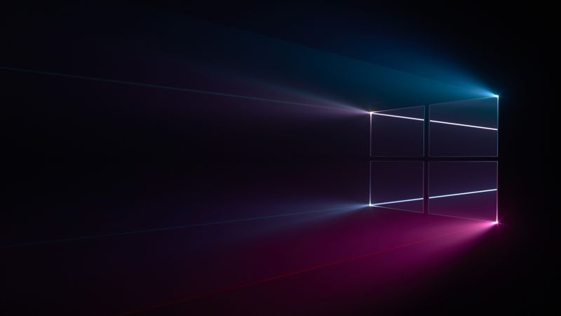 Windows 10, Microsoft Windows, Colorful, Black background