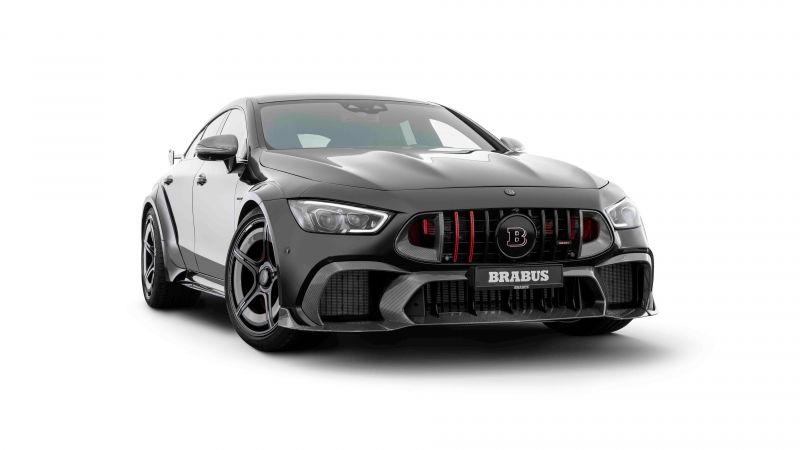 Mercedes-AMG GT 63 S E Performance, BRABUS, 5K, 8K, White background, Black cars, Luxury sports car, One off cars, Wallpaper