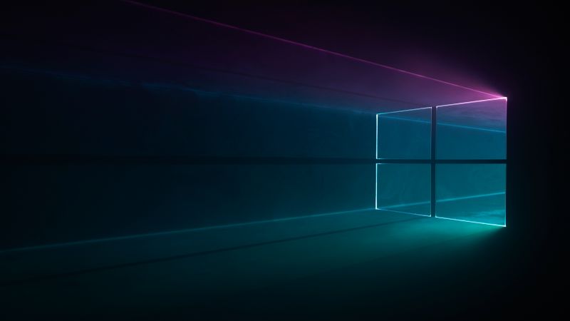 Windows 10, Microsoft Windows, Colorful, Black background, Wallpaper