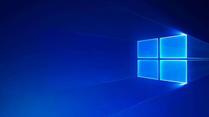 Windows 10, Microsoft Windows, Blue, Glossy, Blue background, Wallpaper