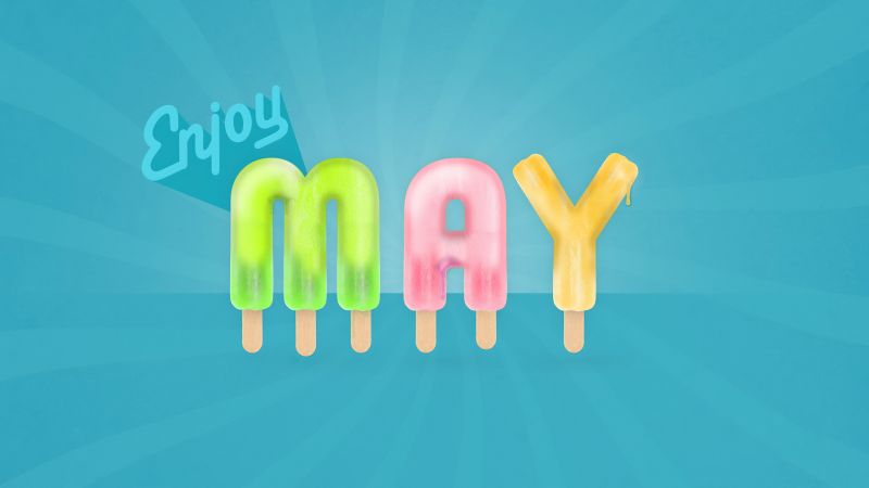 May (Month), Popsicles, Ice pop, 5K, Enjoy, Wallpaper