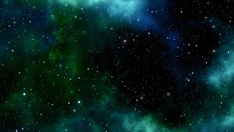 Stars in sky, Galaxy, Cosmos, 5K, Emerald green, Wallpaper