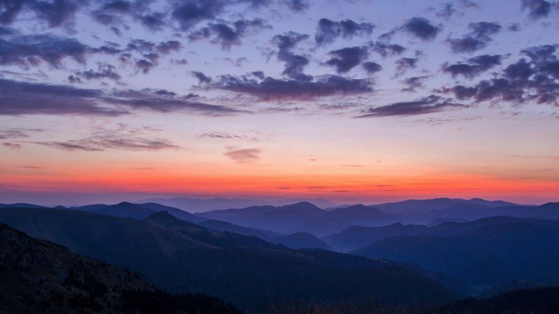 Silhouette, Mountains, Sunset, Horizon, Dusk, Slovakia, Wallpaper