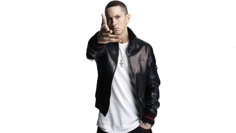 Eminem, American rapper, White background, Wallpaper