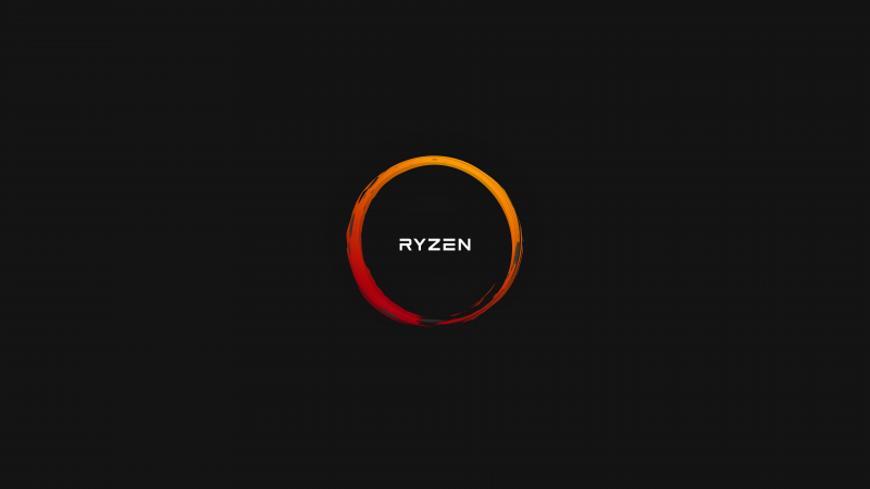 AMD Ryzen, 8K, Dark background, Minimal logo, 5K, Wallpaper