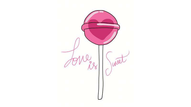 Love heart, Lollipop, Pink aesthetic, Sweet candy, White background, Pink Heart, 5K, 8K, Wallpaper
