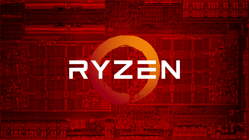 AMD Ryzen, Red background, Logo, Futuristic