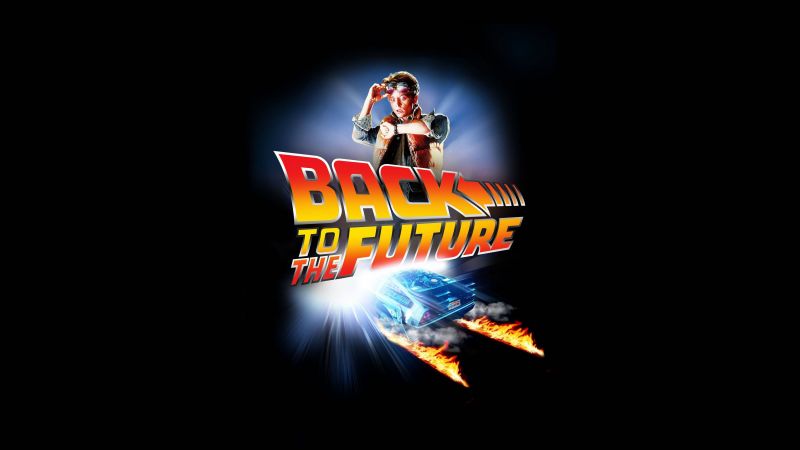 Marty McFly, Back to the Future, 5K, Black background, Time travel, Wallpaper