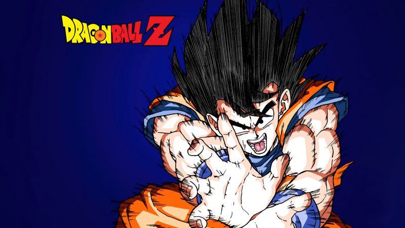 Dragon Ball Z, Goku, Blue background, Dark blue, 5K, Wallpaper