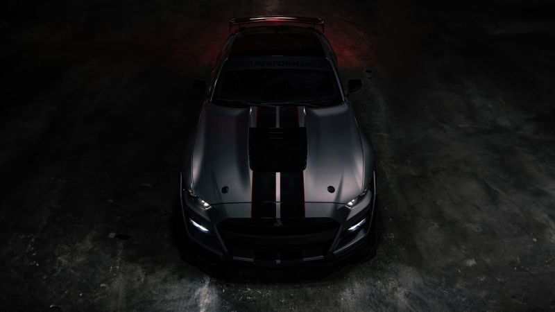 Ford Mustang Shelby GT500, Dark aesthetic, American muscle car, Wallpaper