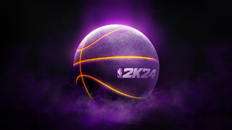 NBA 2K24, Basketball, 2024 Games, Purple background, Dark purple, Wallpaper