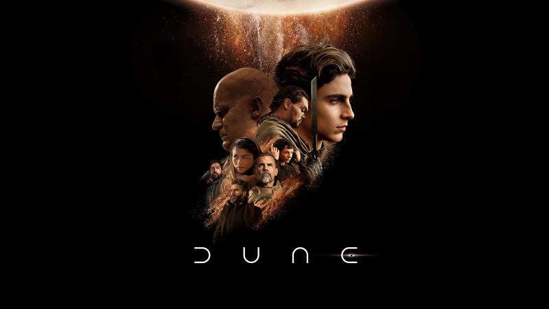 Dune, Black background, Movie poster, 5K, Wallpaper