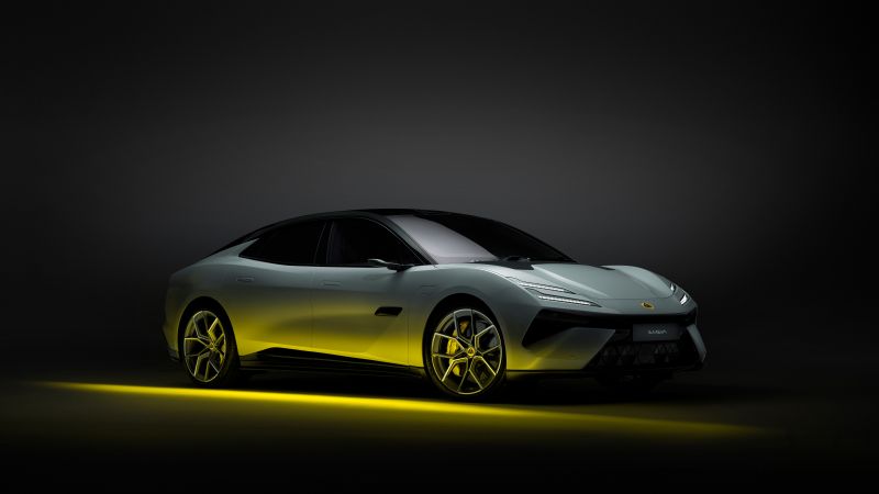 Lotus Emeya, Electric Hypercar, 2024, 5K, 8K, Dark background