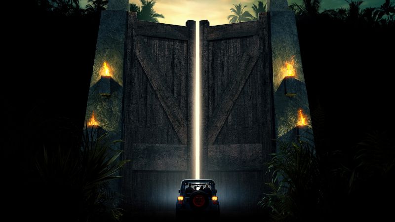 Jurassic Park, Gate, Movie poster, Wallpaper