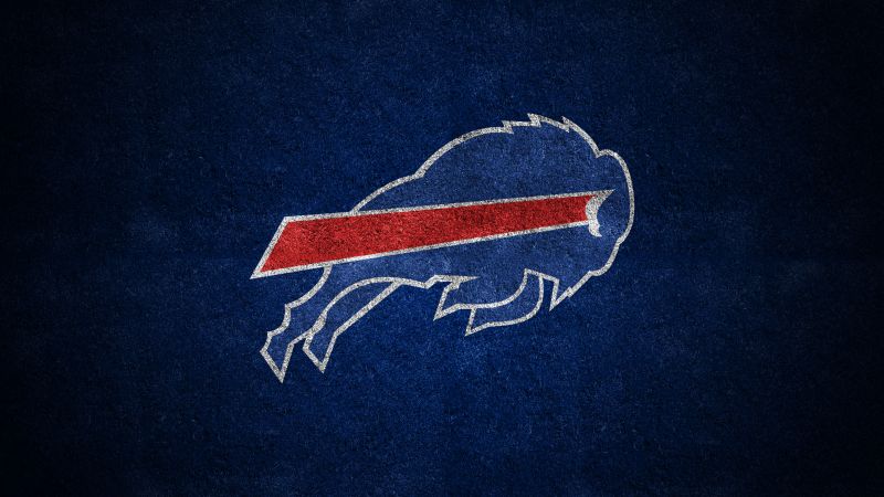 Buffalo Bills, American football team, Logo, Blue background, NFL team, Wallpaper