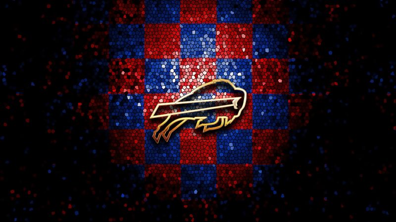 Buffalo Bills, Mosaic, Dark background, NFL team, American football team, Wallpaper