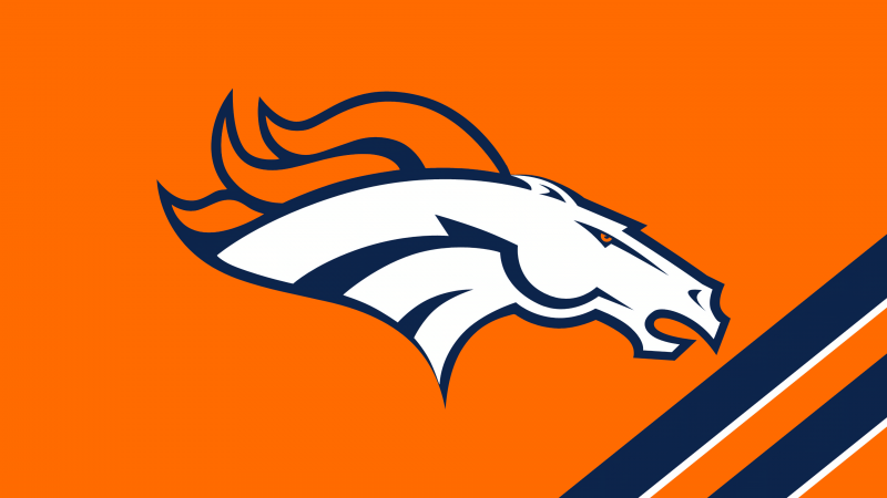 Denver Broncos, Minimalist, Orange background, Miles Mascot, Logo, Wallpaper