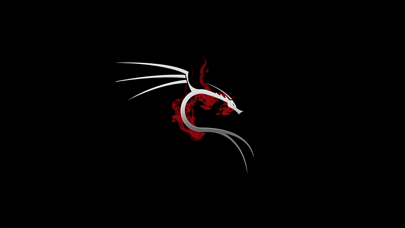Kali Linux, AMOLED, Black background, Minimal logo