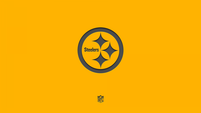 Pittsburgh Steelers, Yellow background, American football team, NFL team, Minimal logo, Wallpaper