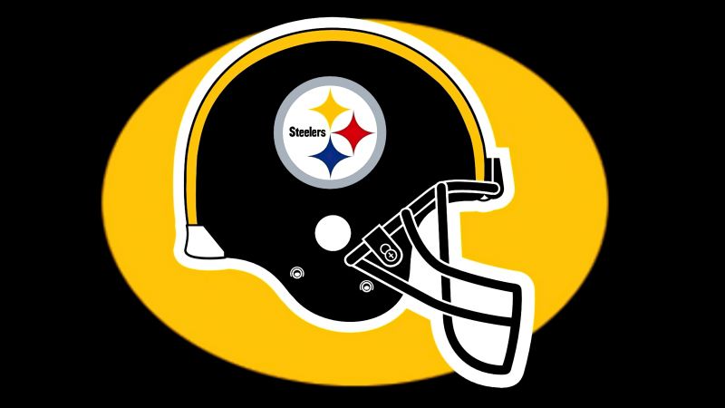 Pittsburgh Steelers, Helmet, American football team, NFL team, Black background, Wallpaper