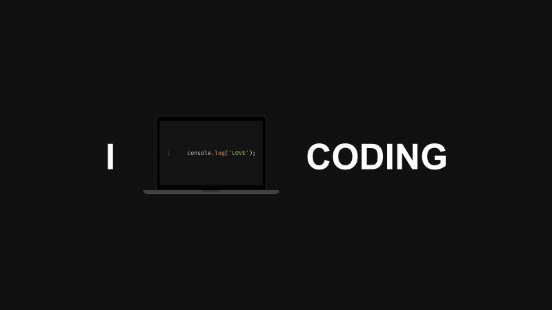 I Love, Coding, Dark background, Coder, Wallpaper