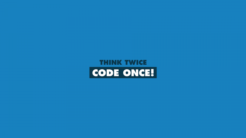 Coder, Popular quotes, Blue background, Minimalist, Wallpaper