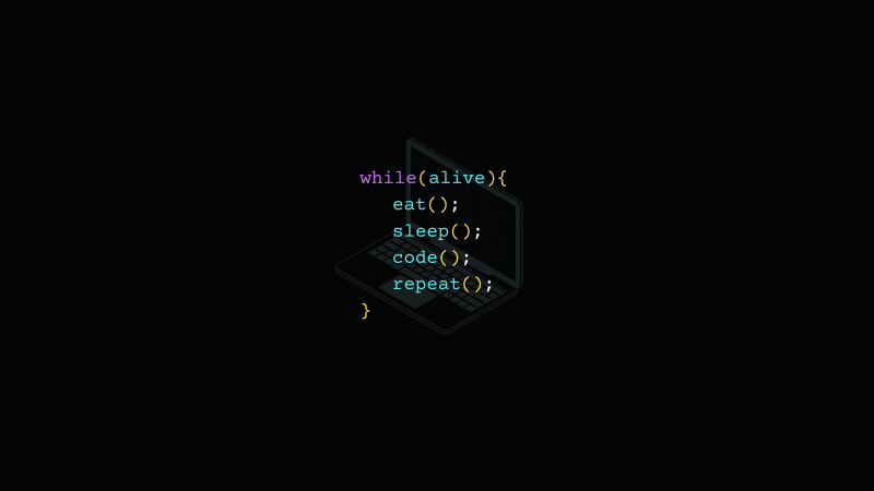 Eat, Sleep, Code, Repeat, Black background, Programmer quotes, Coder, Python, Programming language, AMOLED, Wallpaper