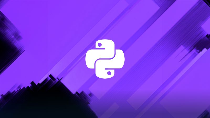 Python, Logo, Purple background, Programming language, Wallpaper