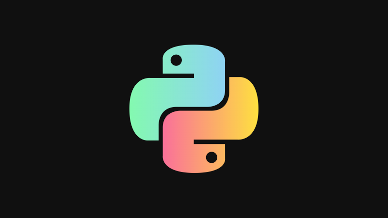 Python, Logo, Dark background, Programming language