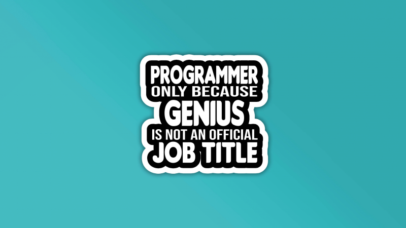Genuis, Programmer, Cyan background, Programmer quotes, Wallpaper