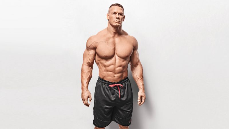 John Cena, Bodybuilder, WWE Wrestler, White background, Wallpaper