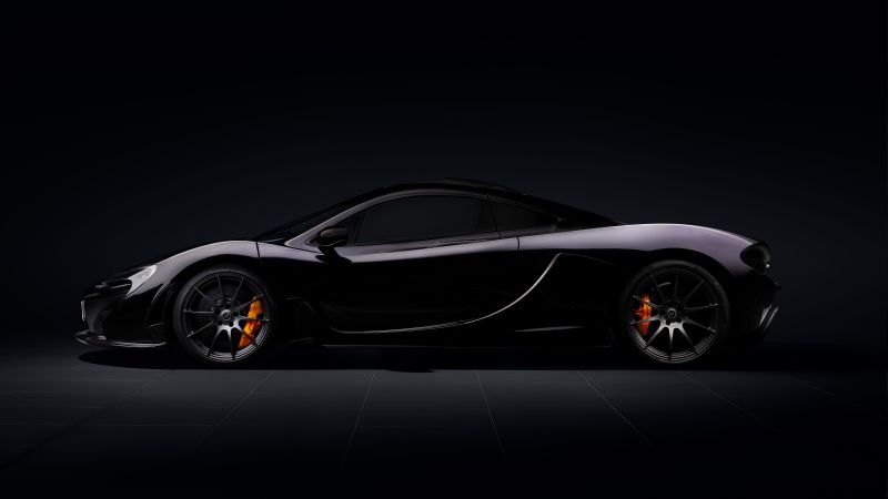 McLaren P1, 8K, Black cars, Dark background, 5K, Wallpaper