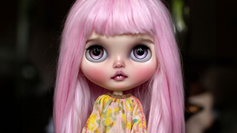 Pink hair, Blythe doll, 5K, Cute doll, Wallpaper