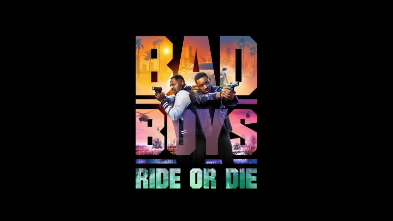 Bad Boys: Ride or Die, 2024 Movies, 8K, Black background, Movie poster, AMOLED, 5K, Will Smith, Martin Lawrence, Wallpaper
