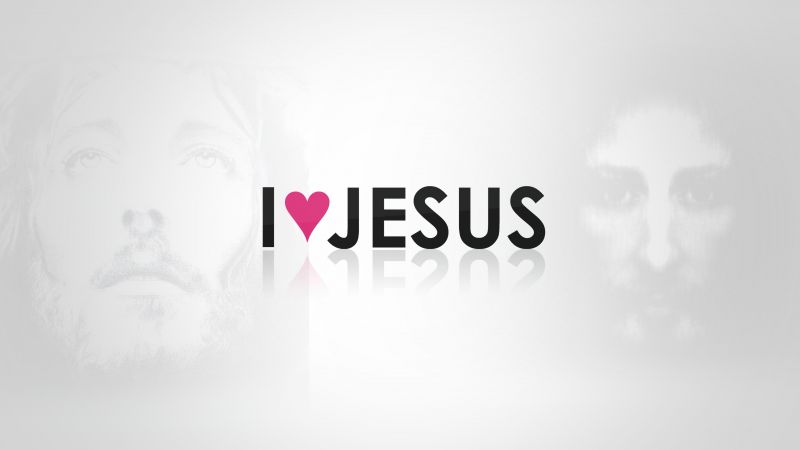 I Love, Jesus, White background, Jesus Christ, Wallpaper