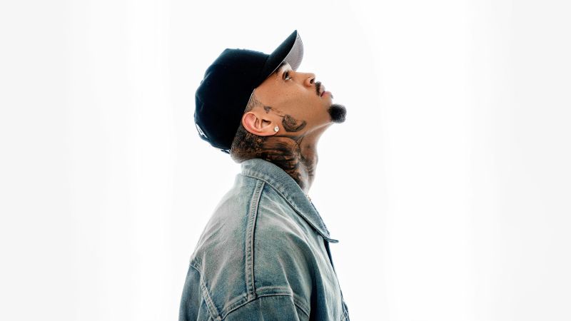 Chris Brown, American singer, 5K, White background, Wallpaper