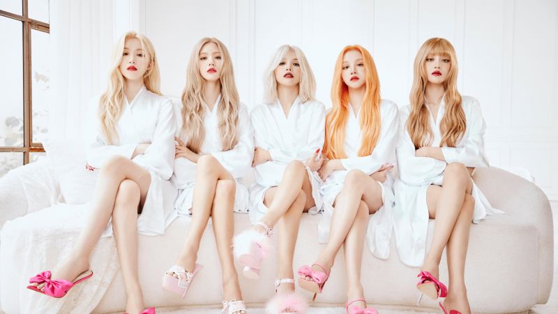 (G)I-dle, White aesthetic, 5K, Girl group, Korean singers, K-pop singers, Yuqi, Minnie, Miyeon, Shuhua, Soojin, Soyeon, Wallpaper