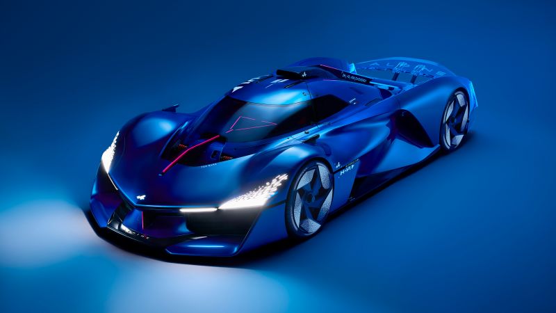 Alpine Alpenglow Hy4, Concept cars, 2024, Blue aesthetic, Hydrogen powered, 5K, 8K, Wallpaper