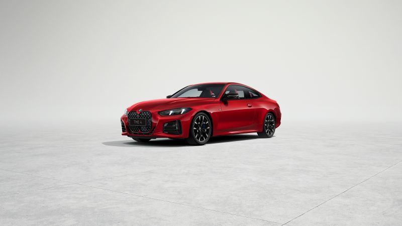 BMW 430i Coupé M Sport, 2024, 5K, Red cars, White background, Wallpaper