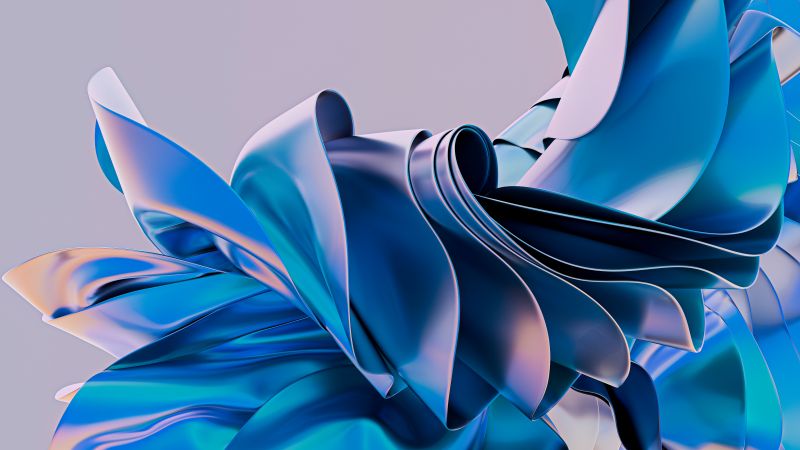 Blue abstract, 3D background, 5K, Wallpaper