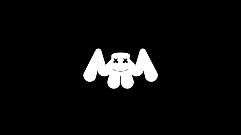 Marshmello, Logo, AMOLED, Black background, 5K