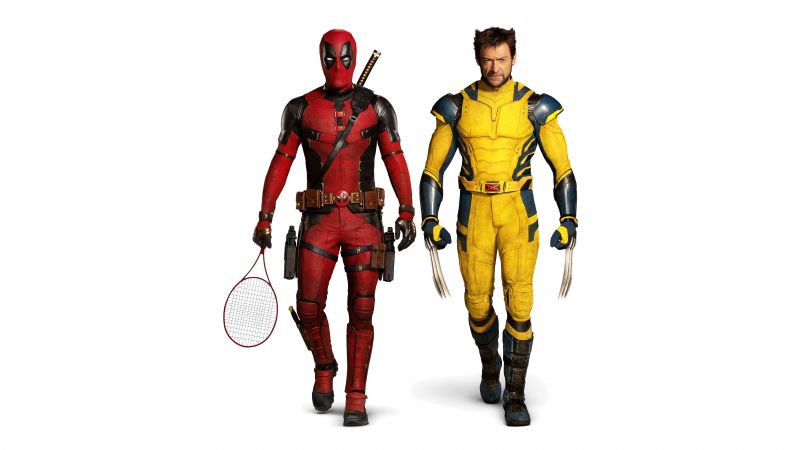 Deadpool & Wolverine, 8K, White background, 2024 Movies, 5K, Wallpaper
